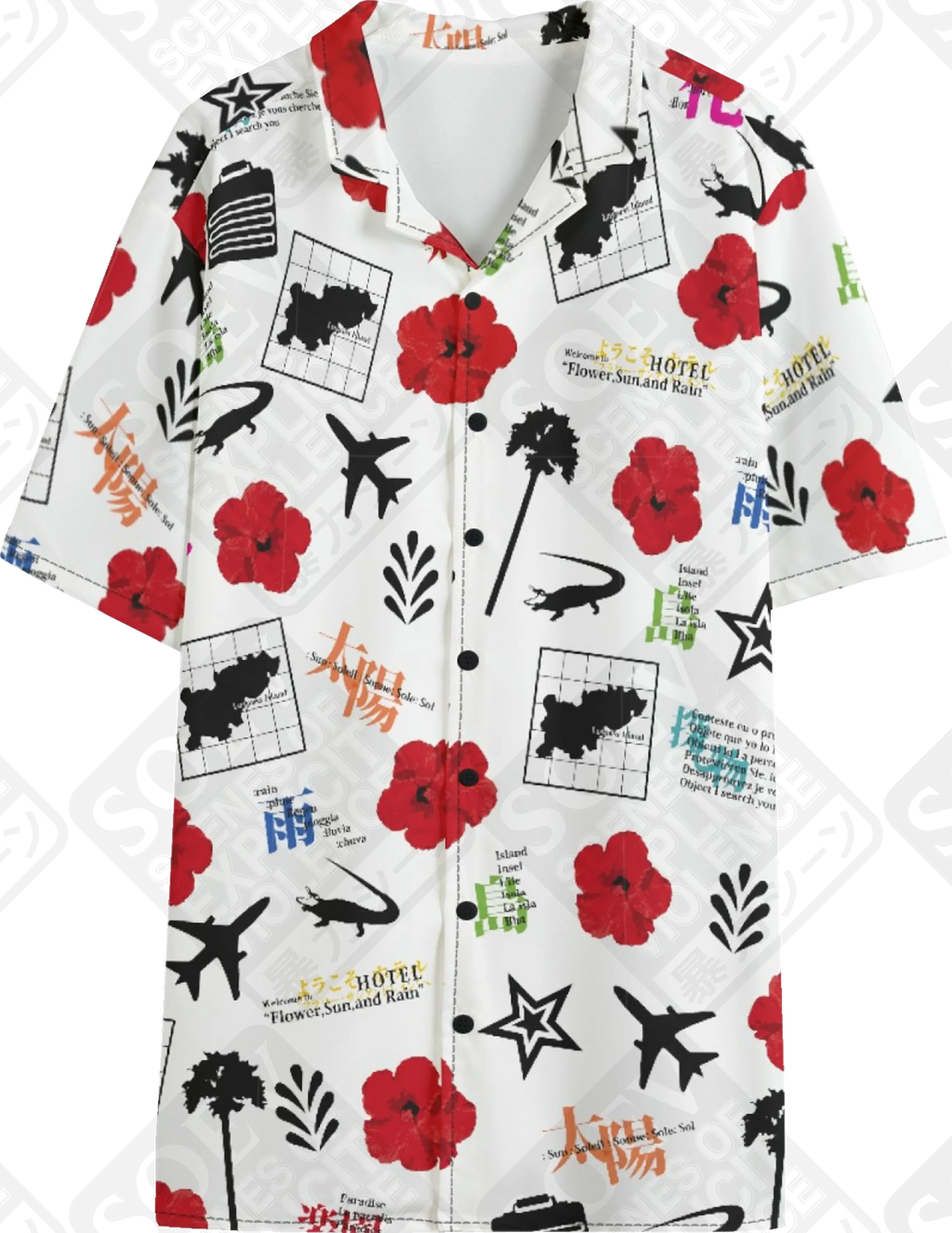 LOSPASS (White / Button-up Hawaiian Shirt) MADE-TO-ORDER
